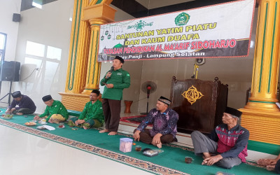 PCNU Palu Bersama YP Al-Maarif Sidoharjo Way Panji Gelar Kegiatan Santunan Anak Yatim